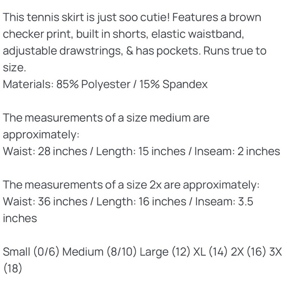 Jess Lea Brown Checker Skort - Picture 6 of 8